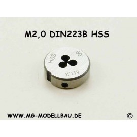 19320 Round Dies M2,0 DIN223B HSS