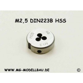 19325 Round Dies M2,5 DIN223B HSS