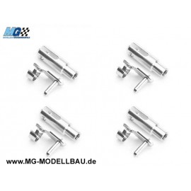 Alu Clevis M4 w. hinged bolts 4pc.