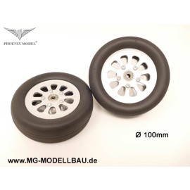 Wheels 100mm aluminum rim 2pc.