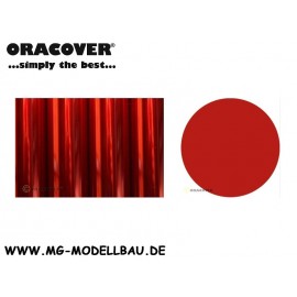 Oracover Bügefolie Transparent rot 1mtr.