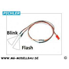 LED Kabel weiß blinkend (2 LEDS)