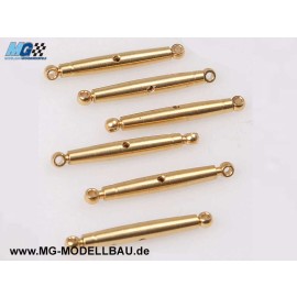 Turnbuckles brass 1,6 21-31mm 6pcs.